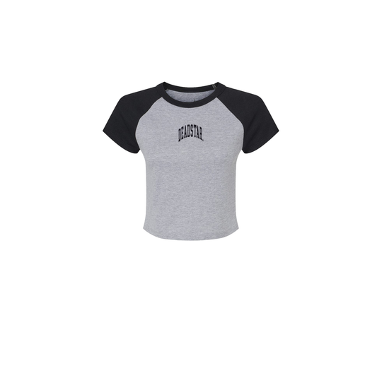 Women's Raglan Baby Tees (Grey/Black)