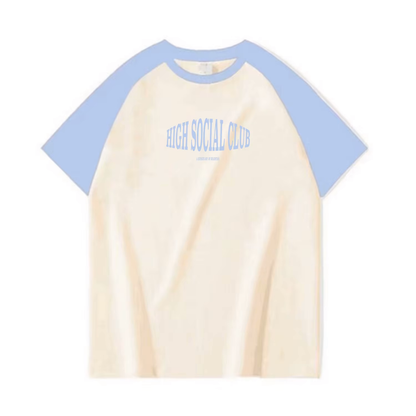 DS 'High Social Club' Baseball Tee (Light Blue)