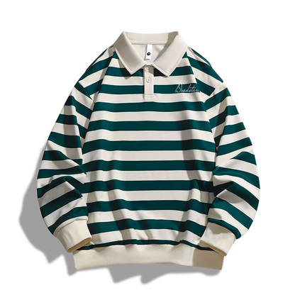 DS Striped Polo (Navy)