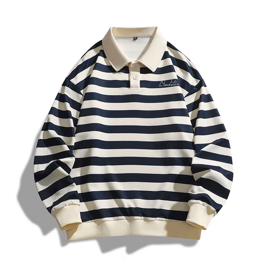 DS Striped Polo (Navy)