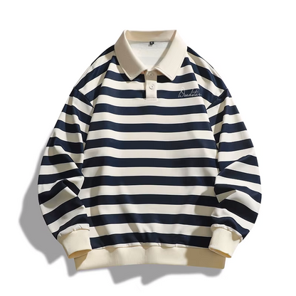 DS Striped Polo (Navy)