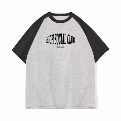 DS 'High Social Club' Baseball Tee (Light Blue)